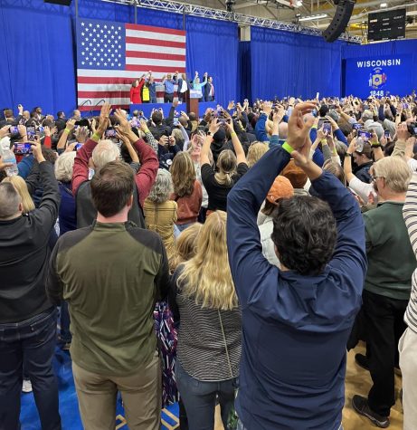 Democrats campaign alongside former President at a Milwaukee rally. 