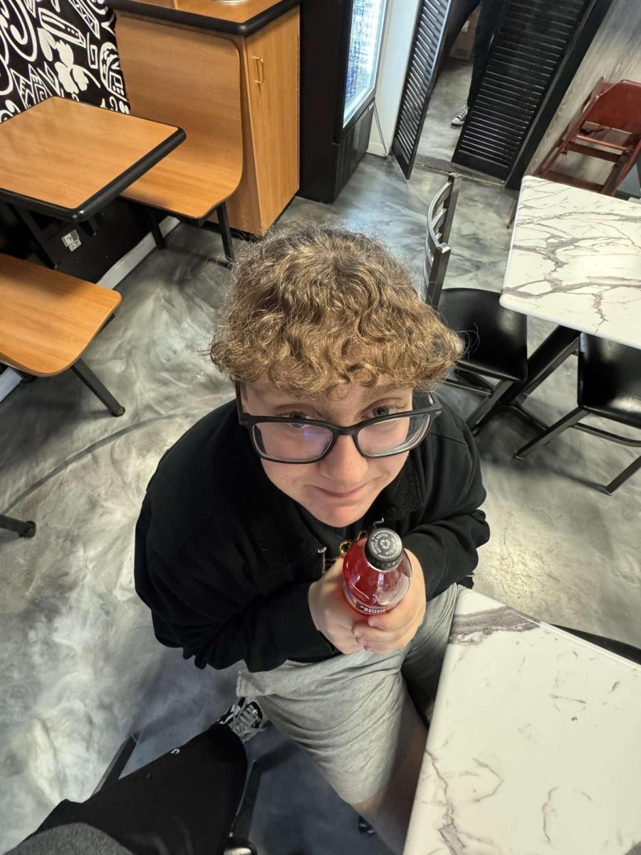 Travis Ryan with his Minute Maid fruit punch.